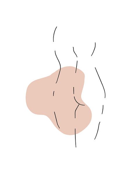 Zeichnen einer weiblichen Figur mit abstraktem Formdruck von MDRN HOME