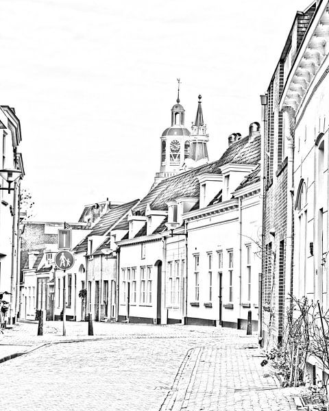 Digitale schets van de Peperbus in Bergen op Zoom von Kim de Been