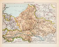 Carte vintage Province de Gelderland ca. 1900