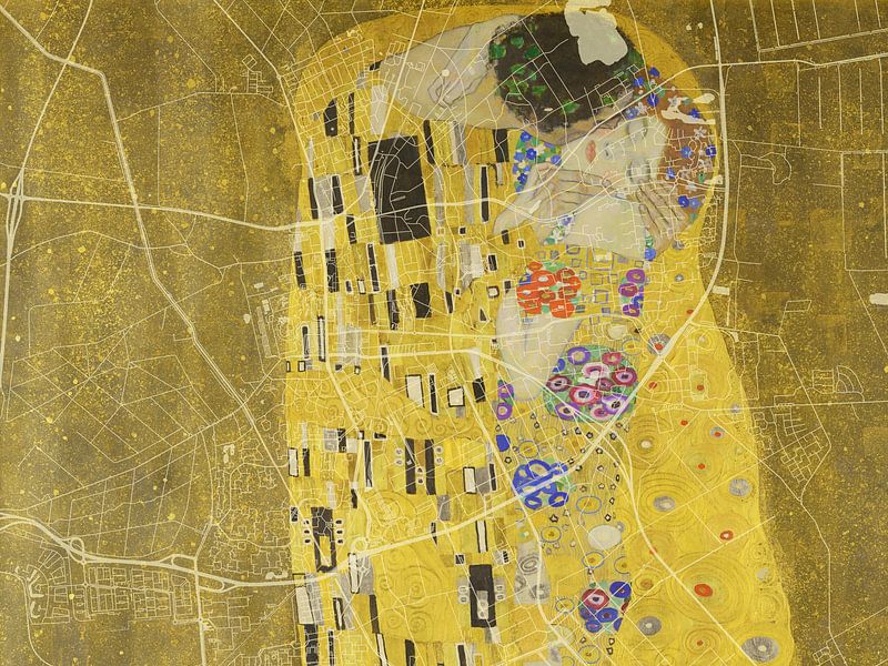 Karte von Emmen dem Kuss von Gustav Klimt von De Kaartenwinkel