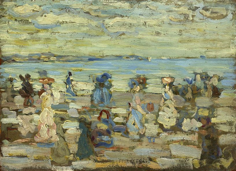Maurice Brazil Prendergast~Strand-Szene von finemasterpiece