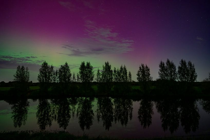Noorderlicht boven de Overijsselse Vecht van Sjoerd van der Wal Fotografie