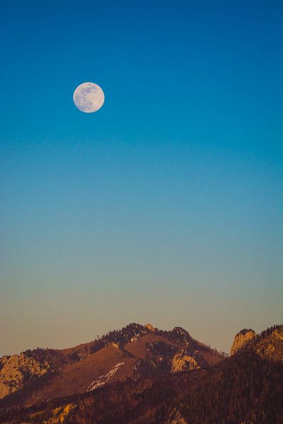 Pleine lune sur les Alpes par Martin Wasilewski