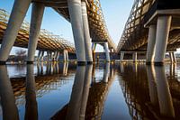 The Royal Welch Bridge railway bridges over the river Dieze in s'-Hertogenbosch, the Netherlands