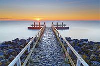 Afsluitdijk bei Sonnenaufgang