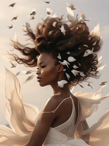 A beautiful woman cloaked in surrealism by Jolique Arte