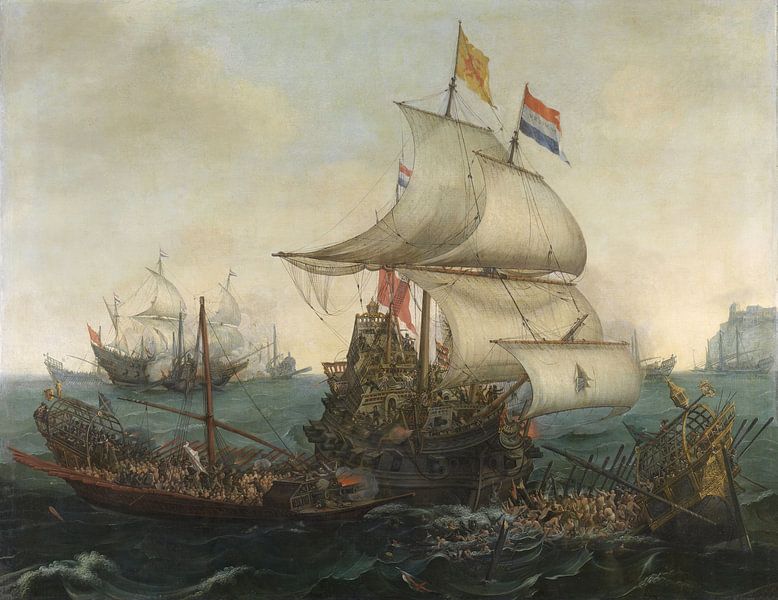 Seeschlacht Malerei - Hendrik Cornelisz von Schilderijen Nu