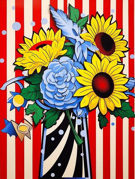 Blumenstrauß Vase Sonnenblumen elegant Stillleben ruhig entspannt von gm_designs