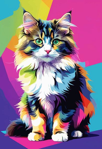 Norwegische Waldkatze Pop Art von MIROKKU