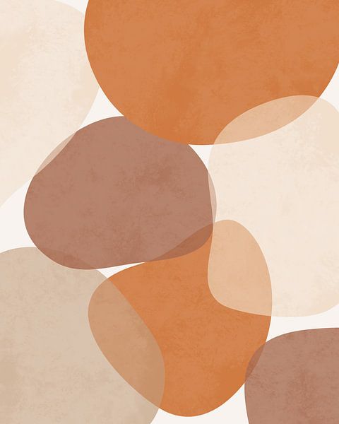 Abstracte ronde vormen in warme aarde tinten van Studio Miloa