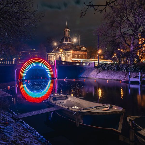 Dezember 2021, Amsterdam Light Festival, bei dem Künstler ihre beleuchteten Werke in und um die Grac von Jolanda Aalbers