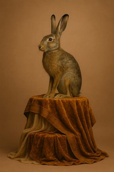 Königliches Hasenporträt in Erdtönen von But First Framing