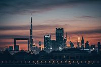 Dubai skyline at sunset