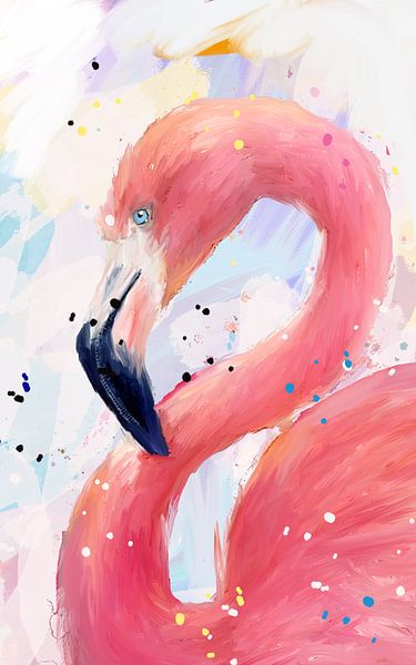 Flamingo-Gemälde von Nicole Habets