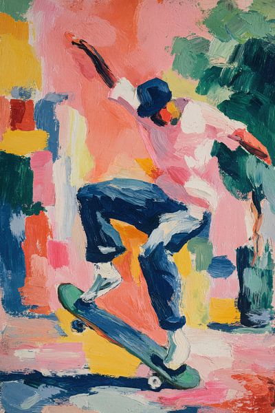 Skateboarders in bright colours by Niklas Maximilian