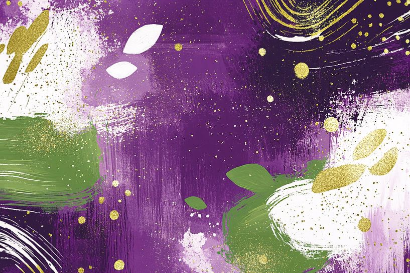 Abstract paars-groen ontwerp kunstwerk. van Imperial Art House