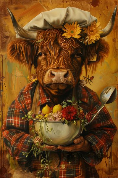 Schottischer Koch Highlander - Geschmackvolle Kreationen mit Blumen von Eva Lee