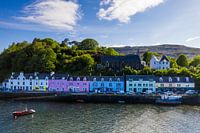 Colored houses harbour Portree Scotland