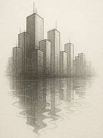 Minimalistische Stadsschets