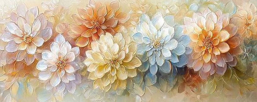 Harmonisches pastellfarbenes Blumenmeer von Wunderbare Kunst