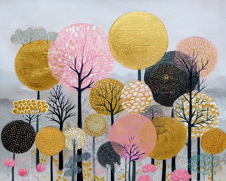 Skurrile Natur in Gold von Blumen Studio