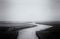 La mer des Wadden en noir et blanc