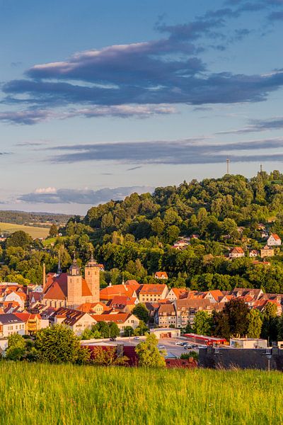 Belle ambiance de soirée au-dessus de la ville à colombages de Schmalkalden par Oliver Hlavaty
