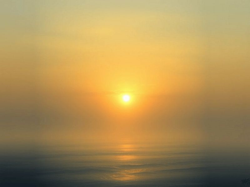 Horizon radieux : Le soleil se lève sur un océan serein par Artistic