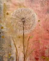 Gold und Pink Rustikale Löwenzahn-Abstracts