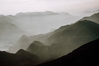 Minimalist and abstract mountain landscape in Austria