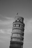 Tour de Pise en noir et blanc