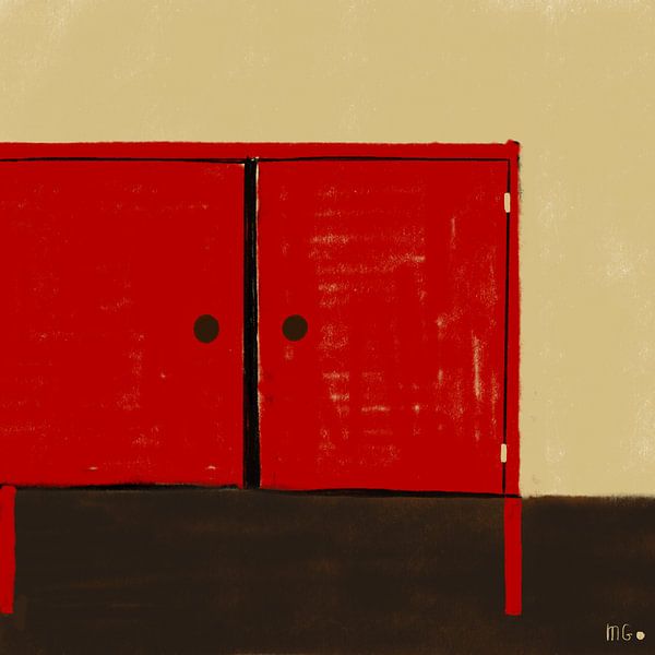 Simplicity. Red cupboard van Martin Groenhout