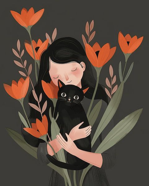 Schwarze Katzen bringen Glück von Atelier Pink Blossom