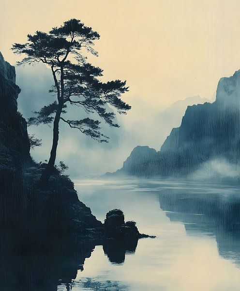 Mystische Stille: Natur im Nebel von But First Framing