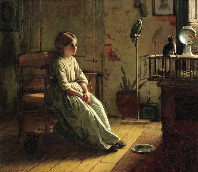Eastman Johnson, Die Haustiere, 1856 von finemasterpiece