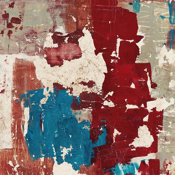 Composition abstraite en rouge et bleu par Western Exposure