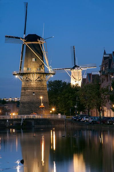 Schiedam, Molen de Noord en de Nieuwe Palmboom by Jan Sluijter