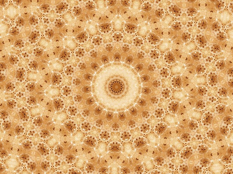 Beige Mandala (Retro) by Caroline Lichthart