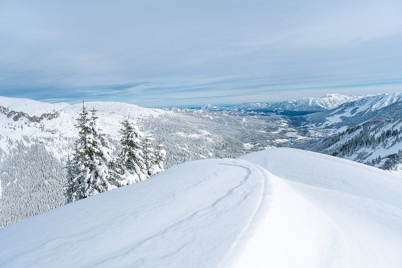 Grünten, Kleinwalsertal and Ritzler in winter with a view of the Allgäu Alps, Nebelhorn by Leo Schindzielorz