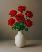 Minimalistische Eleganz mit roten Rosen