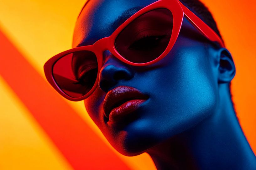 Beauté futuriste sous les néons par Poster Art Shop