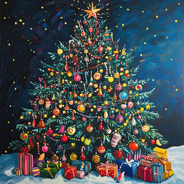 Weihnachtsbaummalerei Weihnachten von Mel Digital Art