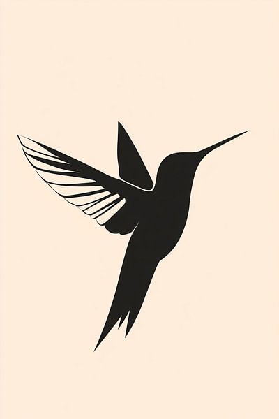 Minimalistische Kolibri-Silhouettenkunst von Imperial Art House