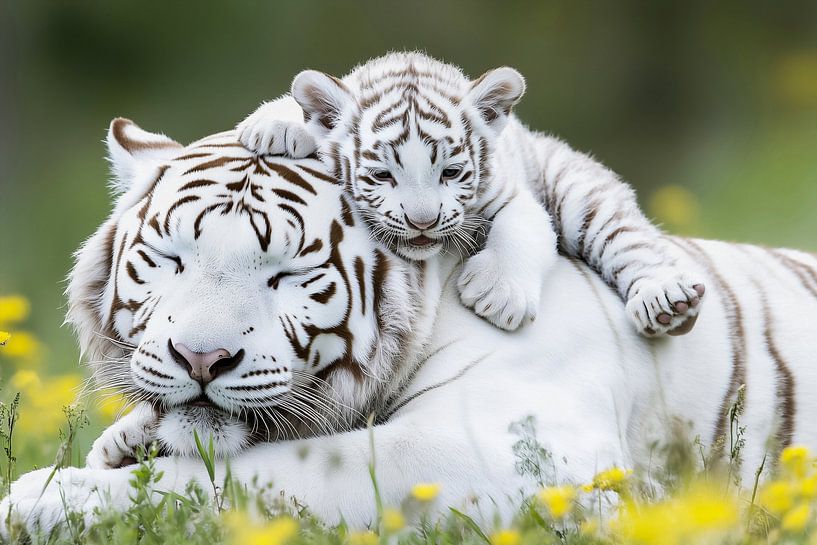Weißer Tiger - Geborgen in der Wildnis von Max Steinwald