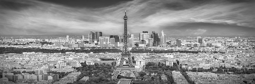 Paris Skyline | Panorama monochrome par Melanie Viola