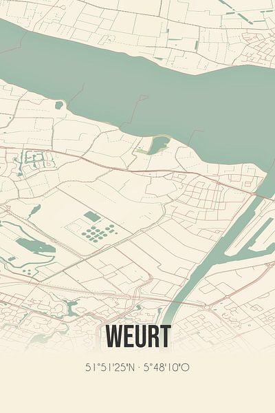 Alte Landkarte von Weurt (Gelderland) von Ortsdrucke