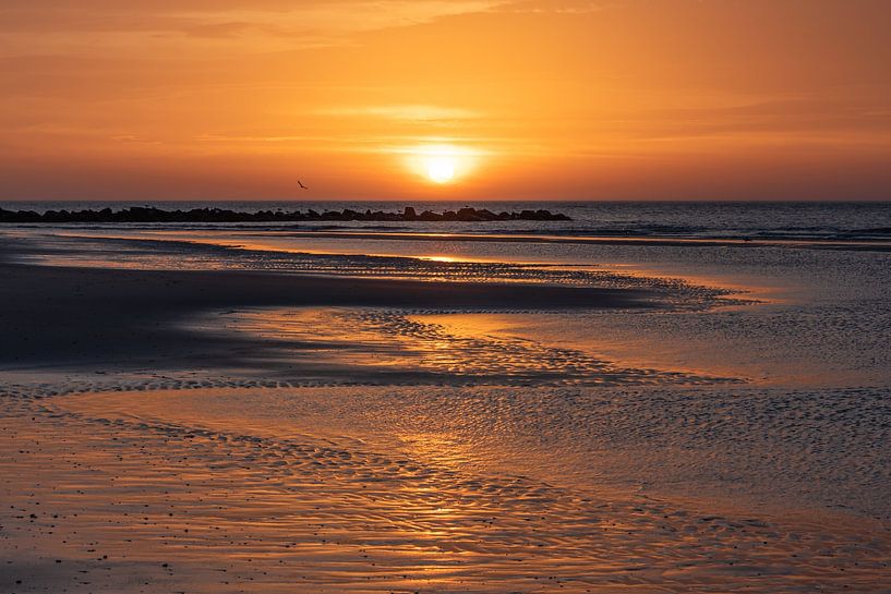 Sunset from the beach onTexel by Marjolijn van den Berg