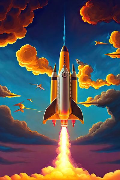 Rakete bei Sonnenuntergang von Laly Laura