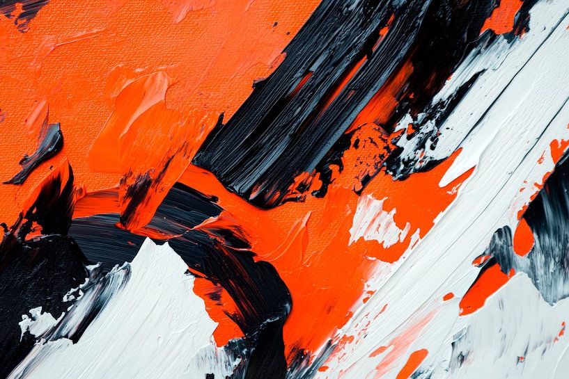 Combinaison de couleurs abstraite en rouge et noir par Poster Art Shop