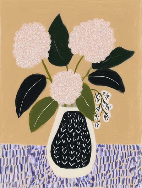 Hortensias Nature morte | Folk-Art au charme graphique par Frank Daske | Foto & Design